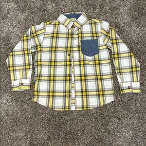 Crazy 8 Yellow Plaid Dress Shirt Size 5T